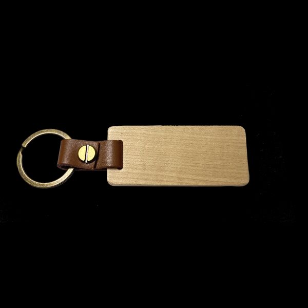 WoodLoop : Wooden & Leather Strapped Keychain Thumbnail