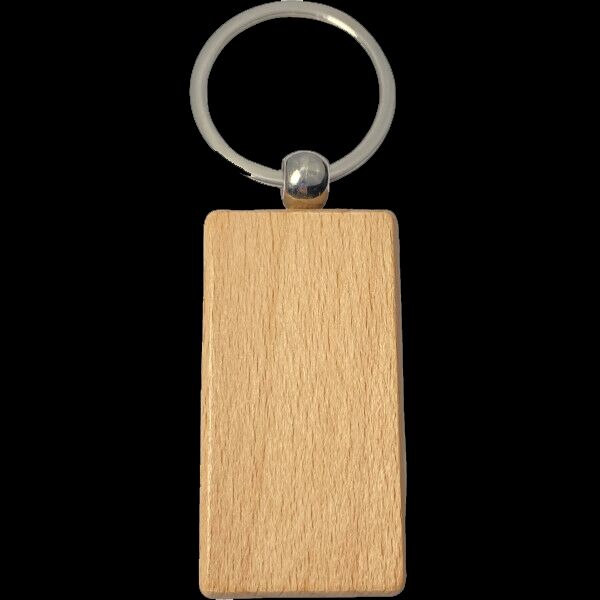 Sharp Rectangle Wooden Keychain  Thumbnail