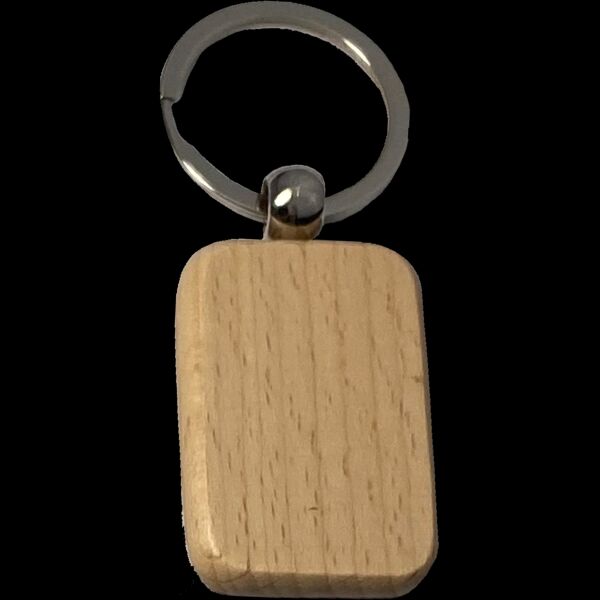 Round Rectangle Wooden Keychain – Custom Engraved & Printed in Calgary Thumbnail