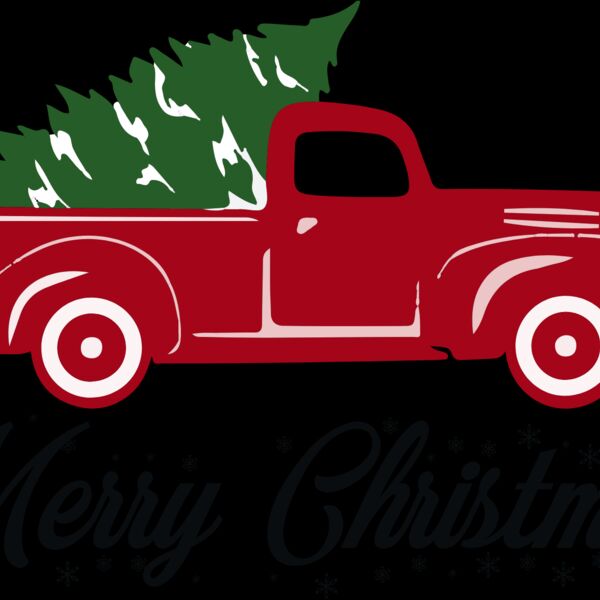 Merry Christmas Retro Truck (0727) Thumbnail