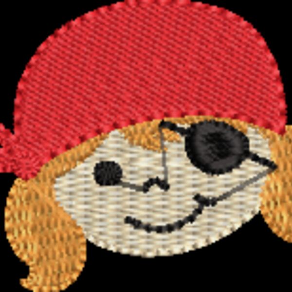 Pirate Face Girl Red (0275) Thumbnail