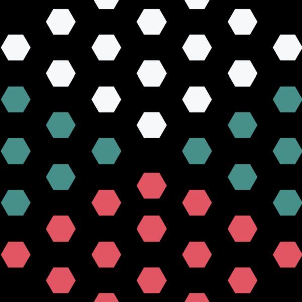 Hexagon With White  Green   Red Dot Thumbnail